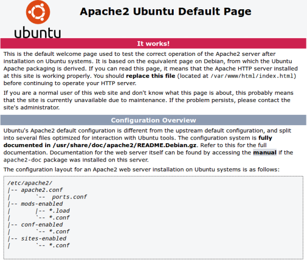 Ubuntu default page